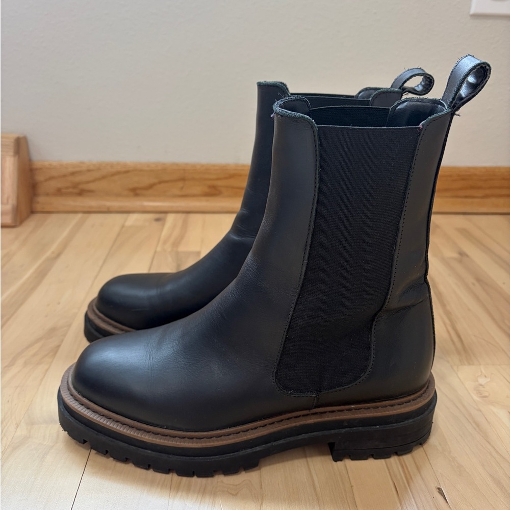 Steve Madden Black Leather Ankle Boots
